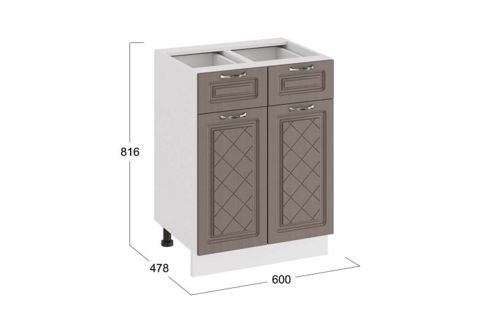 Кухонный гарнитур «Бьянка» длиной 160 см Белый, Дуб белый, Дуб серый