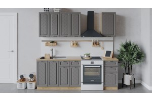 Кухонный гарнитур Бьянка длиной 160 см Дуб Крафт золотой, Дуб серый