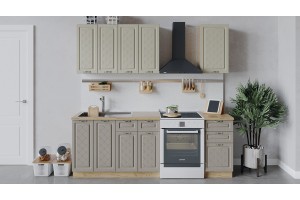 Кухонный гарнитур Бьянка длиной 160 см Дуб Крафт золотой, Дуб ваниль, Дуб кофе