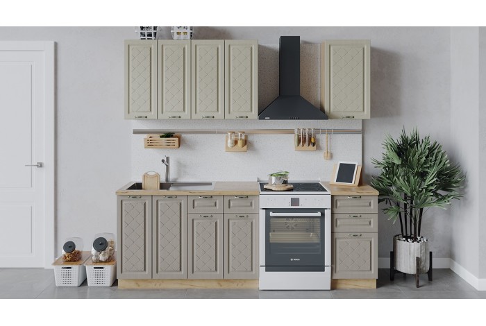 Кухонный гарнитур «Бьянка» длиной 160 см Дуб Крафт золотой, Дуб ваниль, Дуб кофе