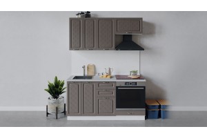 Кухонный гарнитур Бьянка длиной 160 см со шкафом НБ Белый, Дуб серый