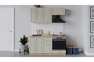 Кухонный гарнитур Бьянка длиной 160 см со шкафом НБ Дуб Крафт золотой, Дуб ваниль