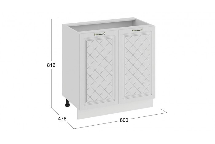 Кухонный гарнитур «Бьянка» длиной 200 см Белый, Дуб белый