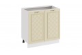 Кухонный гарнитур «Бьянка» длиной 200 см со шкафом НБ Белый, Дуб ваниль