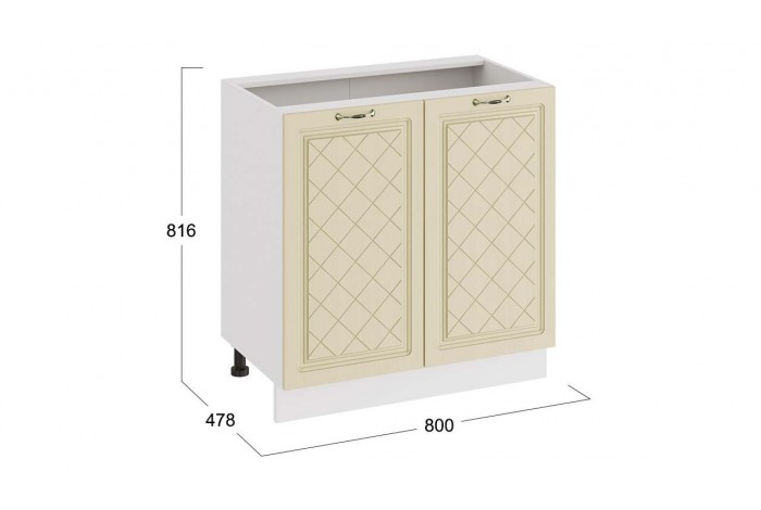 Кухонный гарнитур «Бьянка» длиной 200 см со шкафом НБ Белый, Дуб ваниль