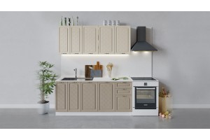 Кухонный гарнитур Бьянка длиной 180 см Белый, Дуб ваниль, Дуб кофе