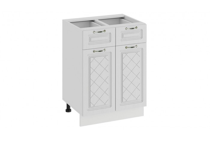 Кухонный гарнитур «Бьянка» длиной 240 (180) см Белый, Дуб белый