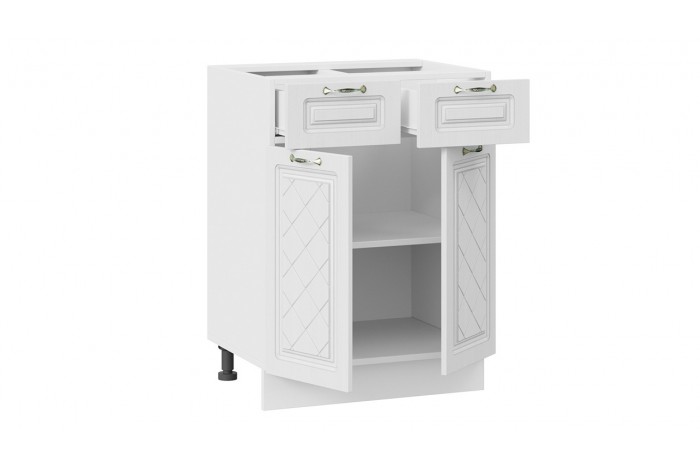 Кухонный гарнитур «Бьянка» длиной 240 (180) см Белый, Дуб белый