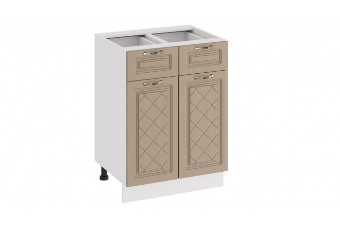 Кухонный гарнитур «Бьянка» длиной 220 (160) см Белый, Дуб кофе