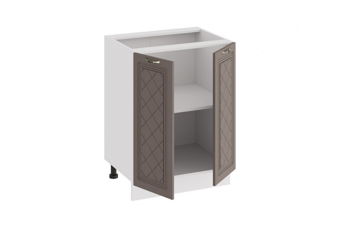 Кухонный гарнитур «Бьянка» длиной 180 см со шкафом НБ Белый, Дуб белый, Дуб серый