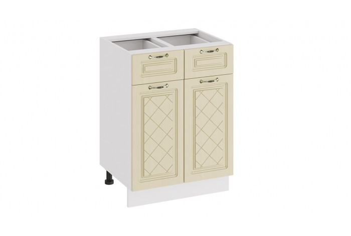 Кухонный гарнитур «Бьянка» длиной 180 см со шкафом НБ Белый, Дуб ваниль