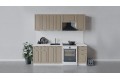 Кухонный гарнитур «Бьянка» длиной 220 (160) см Белый, Дуб кофе