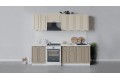 Кухонный гарнитур «Бьянка» длиной 240 (180) см Белый, Дуб ваниль, Дуб кофе