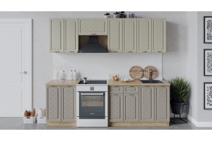 Кухонный гарнитур Бьянка длиной 240 (180) см Дуб Крафт золотой, Дуб ваниль, Дуб кофе