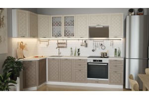 Кухонный гарнитур Бьянка №2 Белый, Дуб ваниль, Дуб кофе