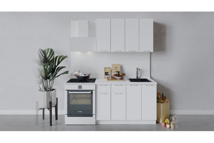 Кухонный гарнитур «Весна» длиной 120 см Белый, Белый глянец