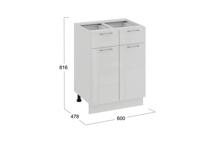 Кухонный гарнитур «Весна» длиной 220 (160) см Белый, Белый  глянец