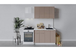 Кухонный гарнитур Весна длиной 120 см Белый, Кофе с молоком