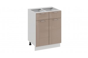 Кухонный гарнитур Весна длиной 180 см со шкафом НБ Белый, Кофе с молоком