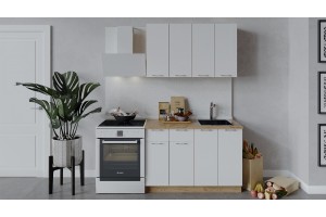 Кухонный гарнитур Весна длиной 120 см Дуб Крафт золотой, Белый  глянец