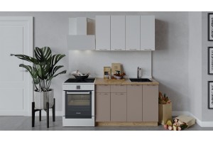 Кухонный гарнитур Весна длиной 120 см Дуб Крафт золотой, Белый глянец, Кофе с молоком