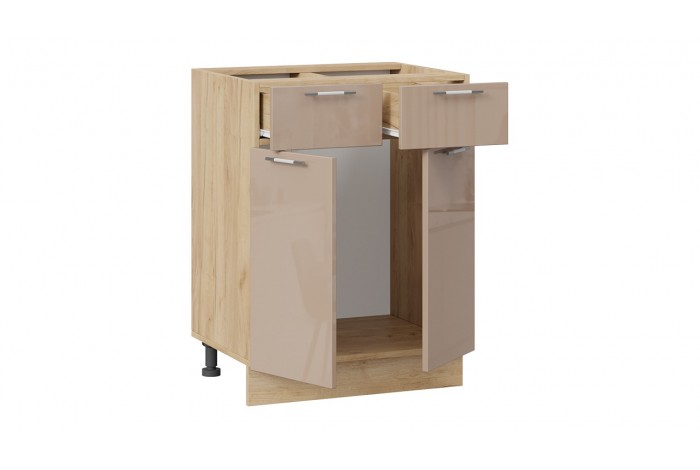 Кухонный гарнитур «Весна» длиной 220 (160) см Дуб Крафт золотой, Кофе с молоком