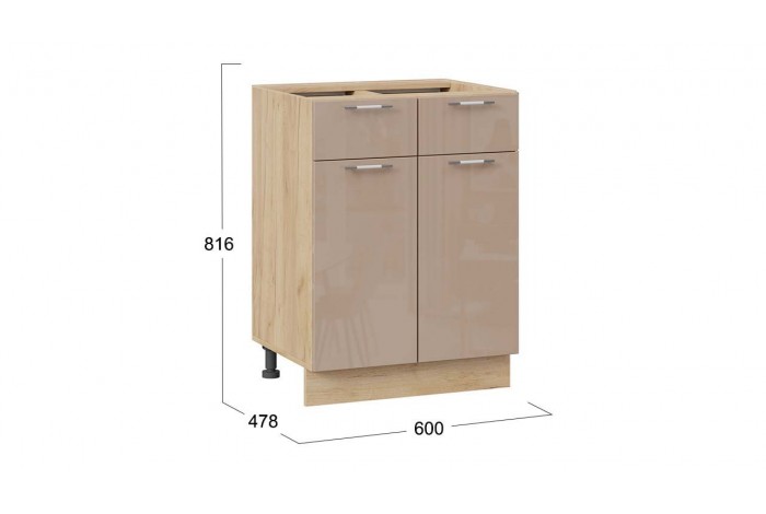 Кухонный гарнитур «Весна» длиной 220 (160) см Дуб Крафт золотой, Кофе с молоком