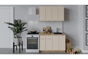 Кухонный гарнитур Весна длиной 120 см Дуб Крафт золотой, Ваниль глянец