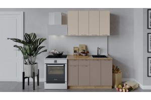 Кухонный гарнитур Весна длиной 120 см Дуб Крафт золотой, Ваниль глянец, Кофе с молоком