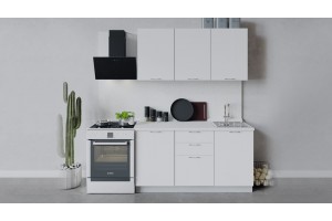 Кухонный гарнитур Весна длиной 150 см Белый, Белый глянец