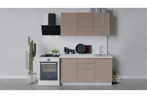 Кухонный гарнитур Весна длиной 150 см Белый, Кофе с молоком