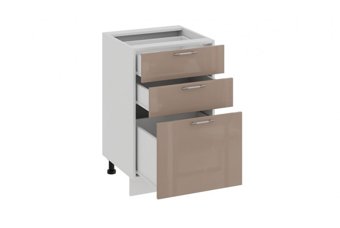 Кухонный гарнитур «Весна» длиной 150 см Белый, Белый глянец, Кофе с молоком