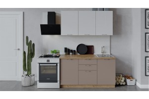 Кухонный гарнитур Весна длиной 150 см Дуб Крафт золотой, Белый глянец, Кофе с молоком