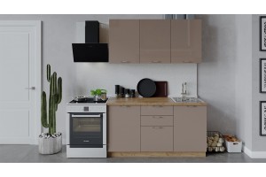 Кухонный гарнитур Весна длиной 150 см Дуб Крафт золотой, Кофе с молоком