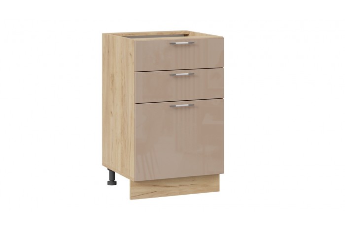 Кухонный гарнитур «Весна» длиной 150 см Дуб Крафт золотой, Белый глянец, Кофе с молоком