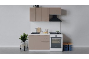 Кухонный гарнитур Весна длиной 160 (100) см Белый, Кофе с молоком