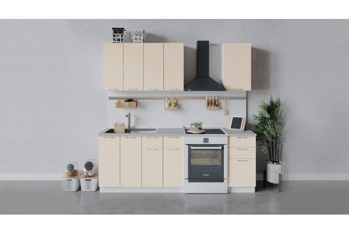 Кухонный гарнитур «Весна» длиной 160 см Белый, Ваниль глянец