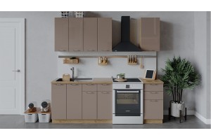 Кухонный гарнитур Весна длиной 160 см Дуб Крафт золотой, Кофе с молоком