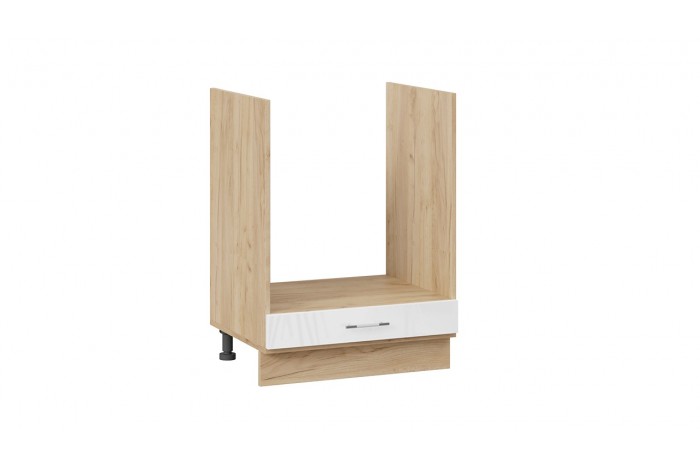 Кухонный гарнитур «Весна» длиной 180 см со шкафом НБ Дуб Крафт золотой, Белый глянец