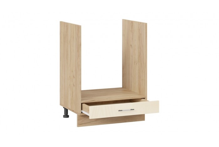 Кухонный гарнитур «Весна» длиной 200 см со шкафом НБ Дуб Крафт золотой, Ваниль глянец