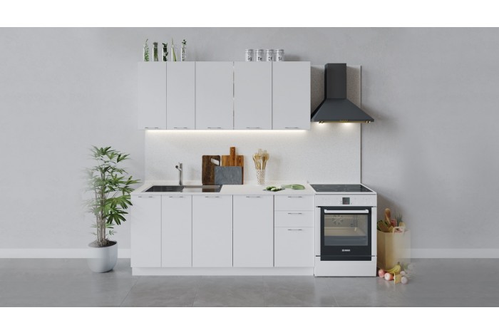 Кухонный гарнитур «Весна» длиной 180 см Белый, Белый глянец