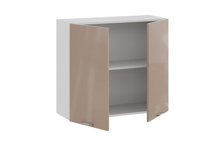 Кухонный гарнитур «Весна» длиной 200 см со шкафом НБ Белый, Кофе с молоком