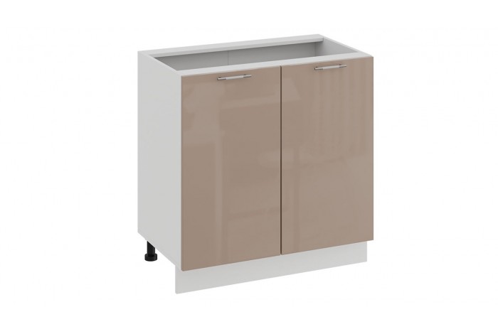 Кухонный гарнитур «Весна» длиной 200 см со шкафом НБ Белый, Кофе с молоком