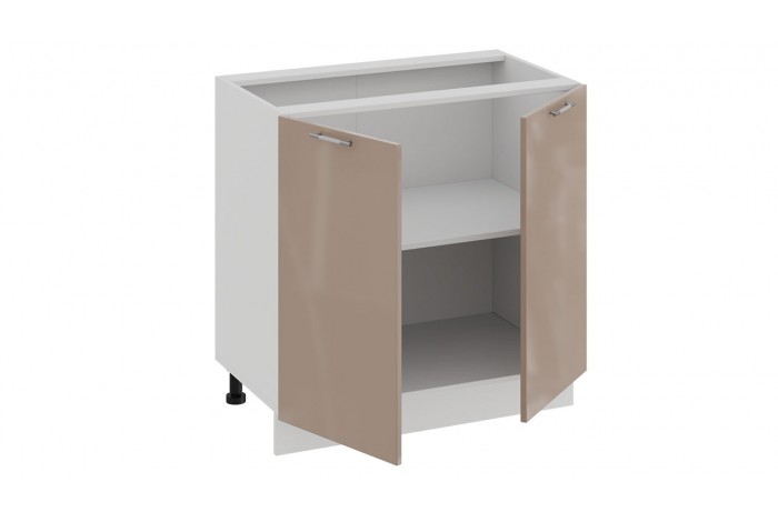 Кухонный гарнитур «Весна» длиной 200 см со шкафом НБ Белый, Кофе с молоком