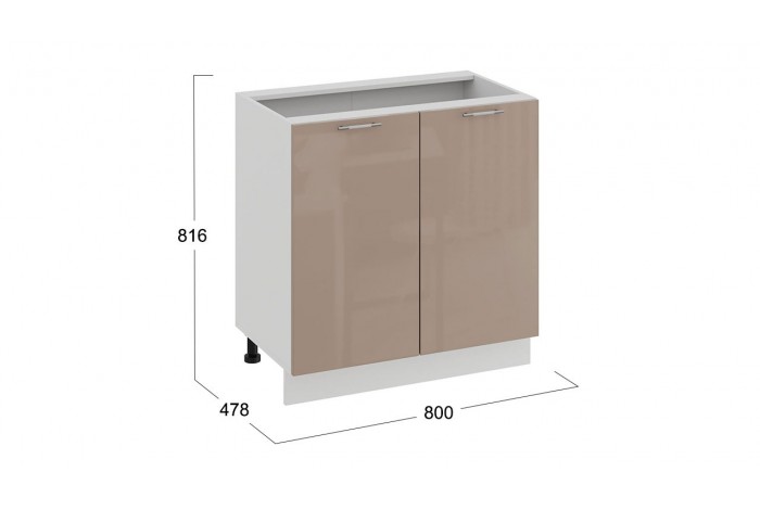 Кухонный гарнитур «Весна» длиной 200 см со шкафом НБ Белый, Кофе с молоком