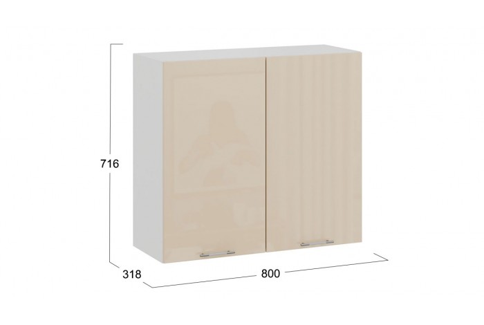 Кухонный гарнитур «Весна» длиной 200 см Белый, Ваниль глянец, Кофе с молоком