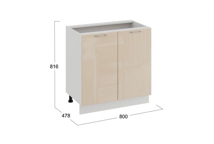 Кухонный гарнитур «Весна» длиной 200 см со шкафом НБ Белый, Ваниль глянец