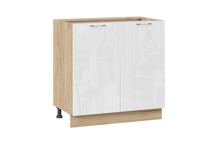 Кухонный гарнитур «Весна» длиной 200 см Дуб Крафт золотой, Белый глянец