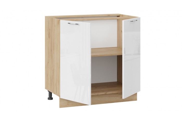 Кухонный гарнитур «Весна» длиной 200 см Дуб Крафт золотой, Белый глянец