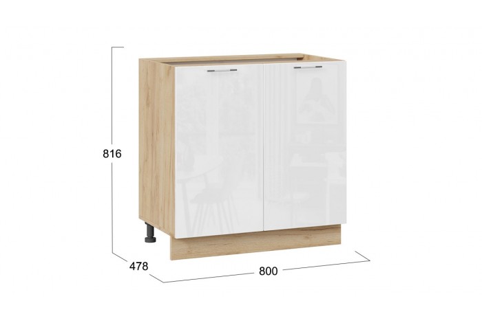 Кухонный гарнитур «Весна» длиной 200 см Дуб Крафт золотой, Белый глянец